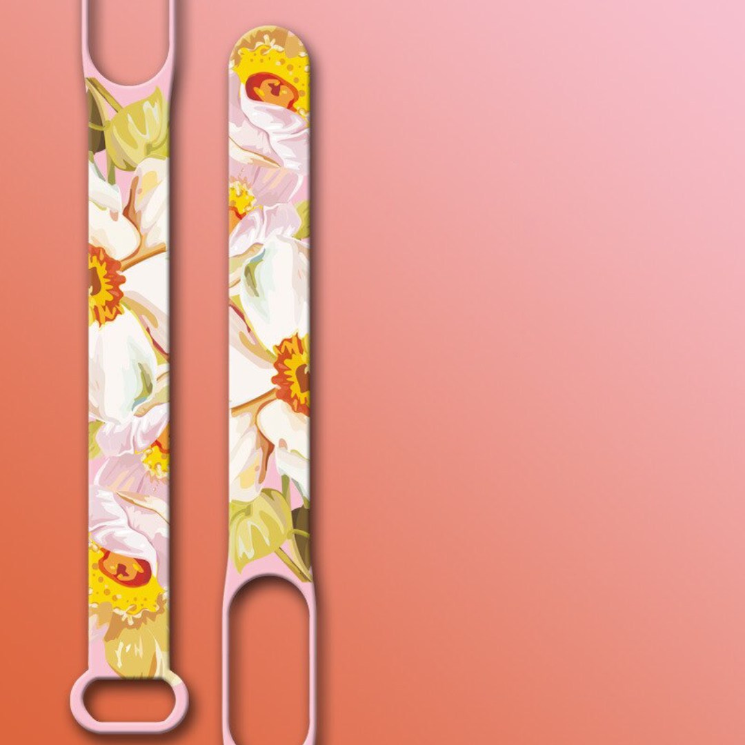 Силіконовий ремінець з дизайнерським принтом April Flower для фітнес браслета Xiaomi Mi Band 5/6/7 Білий – фото, відгуки, характеристики в інтернет-магазині MoreKitov від продавця: MRK МРК| Купити в Україні: Києві, Харкові, Львові