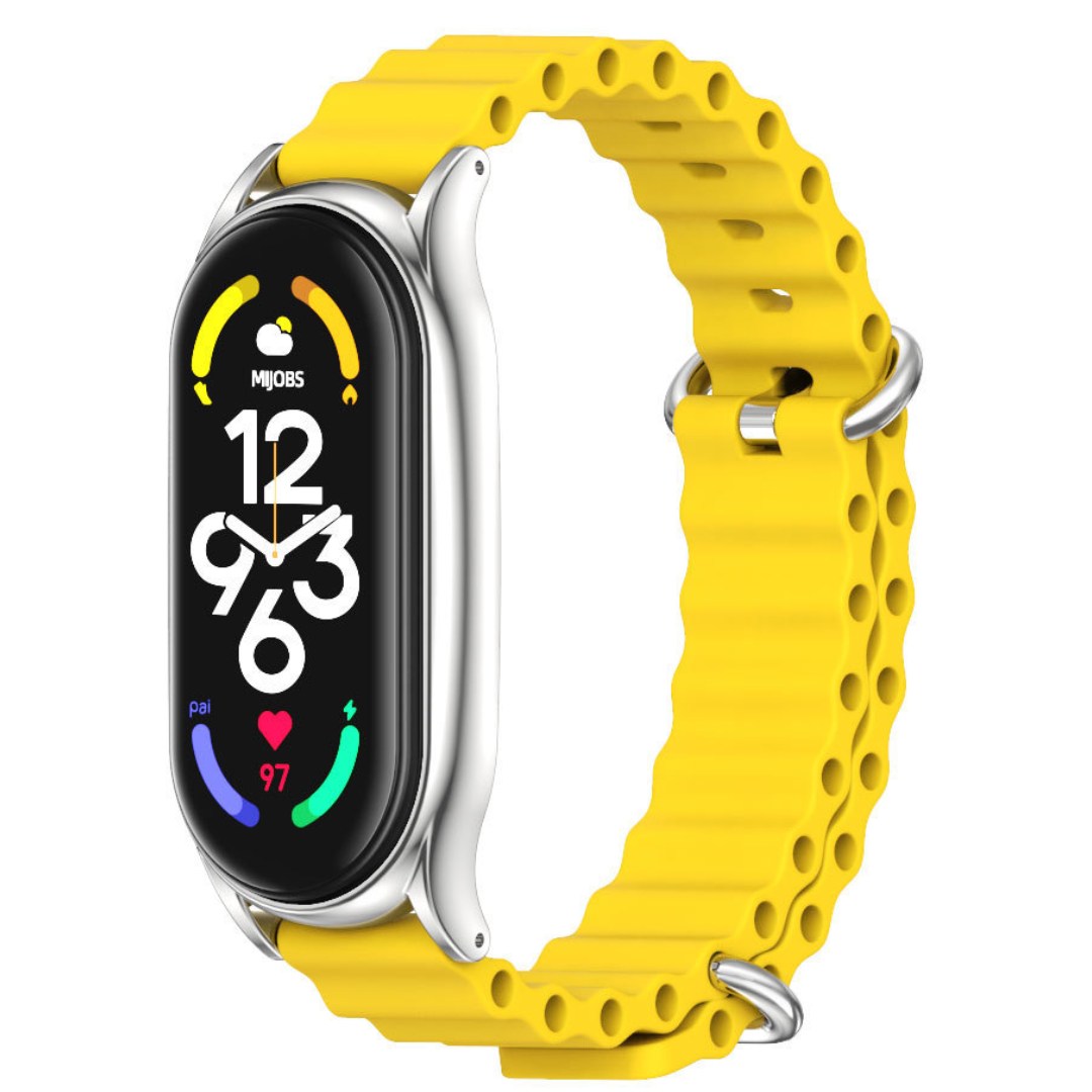 Силіконовий ремінець Mi Jobs Elegance Flex для фітнес браслета Xiaomi Mi Band 7 c металевою капсулою Жовтий + золото – фото, відгуки, характеристики в інтернет-магазині MoreKitov від продавця: MRK МРК| Купити в Україні: Києві, Харкові, Львові