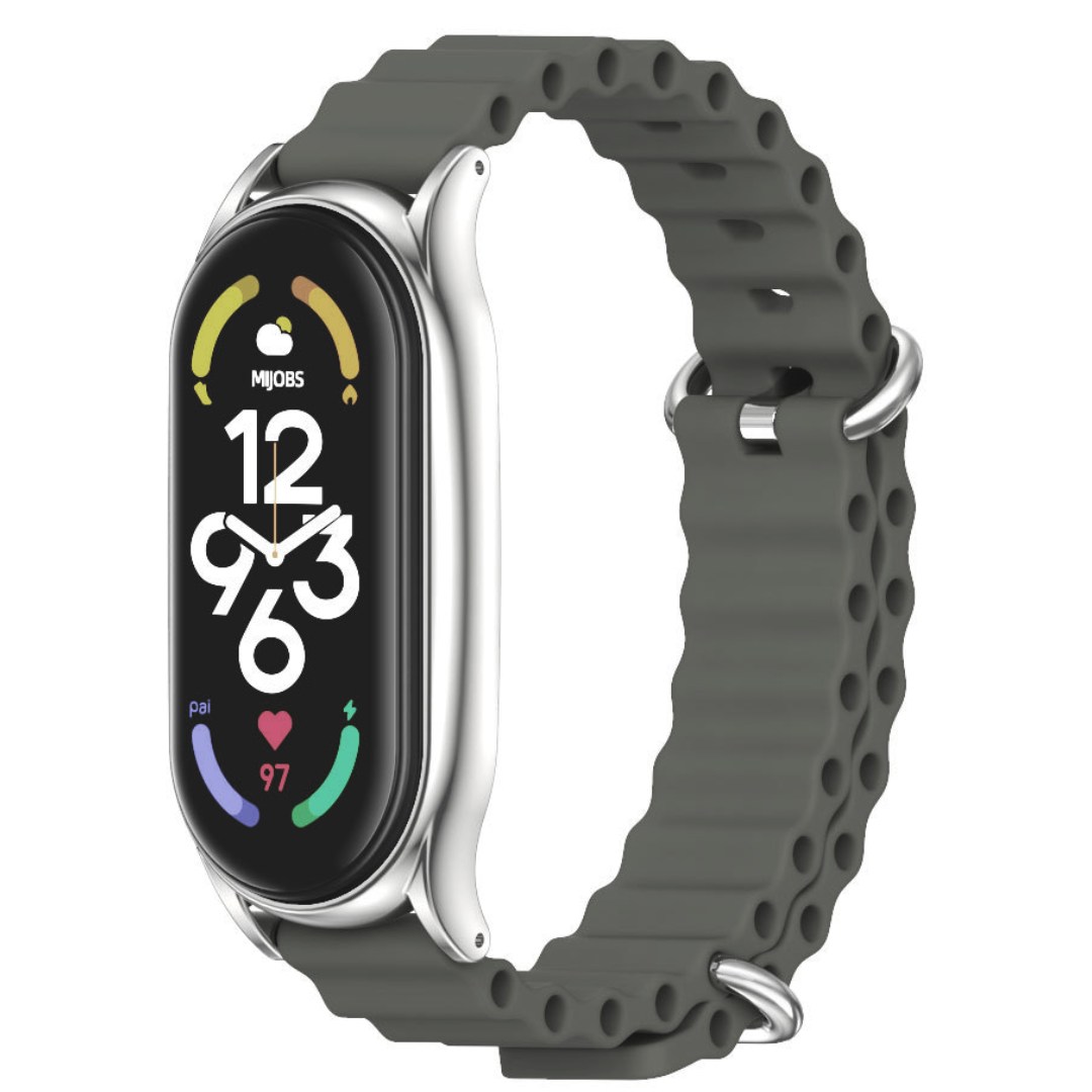 Ремінець силіконовий Mi Jobs Elegance Flex для фітнес браслета Xiaomi Mi Band 7 з металевою капсулою Сірий + срібло – фото, відгуки, характеристики в інтернет-магазині MoreKitov від продавця: MRK МРК| Купити в Україні: Києві, Харкові, Львові Ремінець силіконовий Mi Jobs Elegance Flex для фітнес браслета Xiaomi Mi Band 7 з металевою капсулою Сірий + срібло – фото, відгуки, характеристики в інтернет-магазині MoreKitov від продавця: MRK МРК| Купити в Україні: Києві, Харкові, Львові
