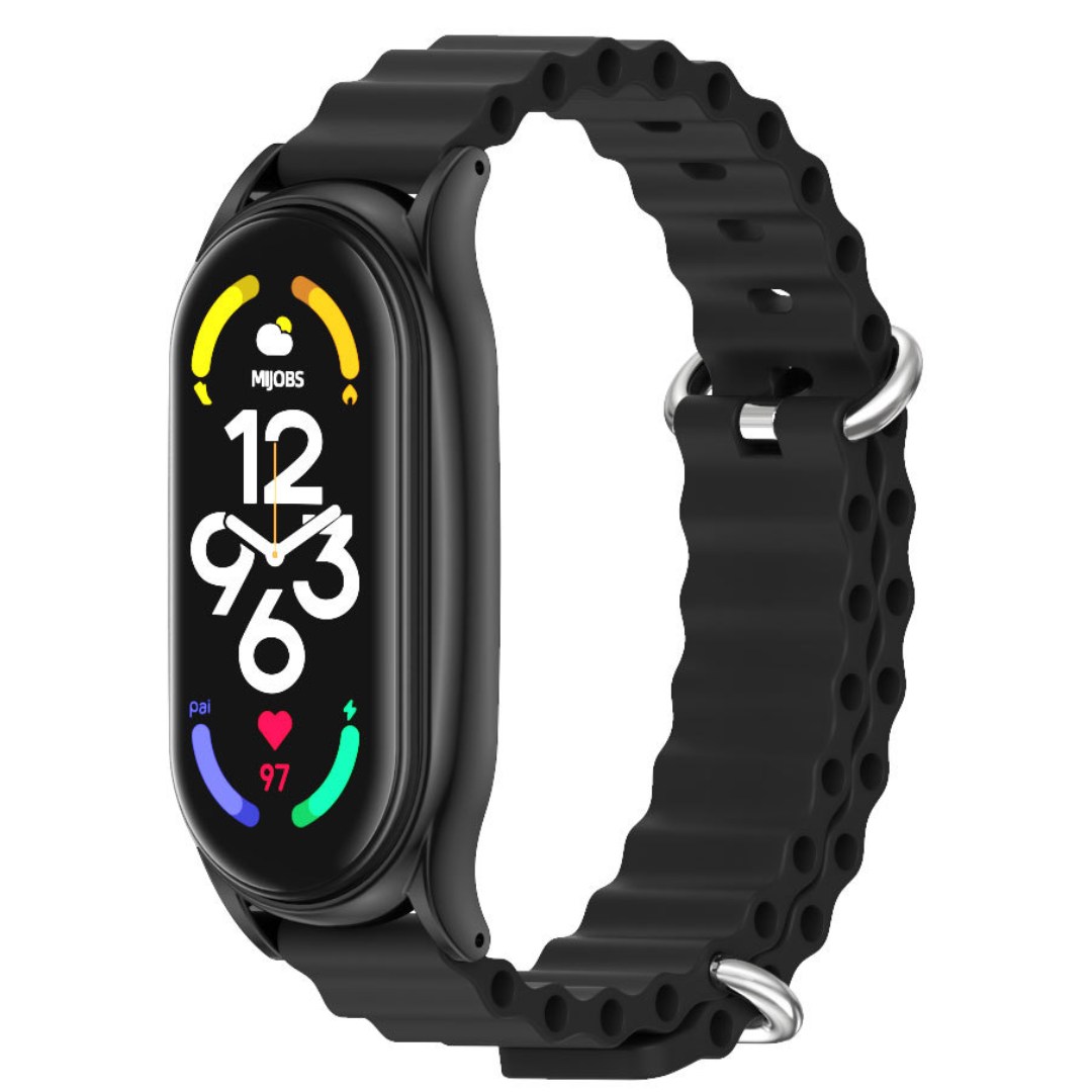 Ремінець силіконовий Mi Jobs Elegance Flex для фітнес браслета Xiaomi Mi Band 7 з металевою капсулою Чорний + графіт – фото, відгуки, характеристики в інтернет-магазині MoreKitov від продавця: MRK МРК| Купити в Україні: Києві, Харкові, Львові