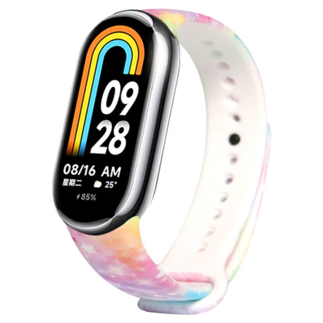 Силіконовий ремінець з малюнком Pink Galaxy MRK для фітнес браслета Xiaomi Mi Band 8 Pink Galaxy 2 Силіконовий ремінець з малюнком Pink Galaxy MRK для фітнес браслета Xiaomi Mi Band 8 Pink Galaxy 2