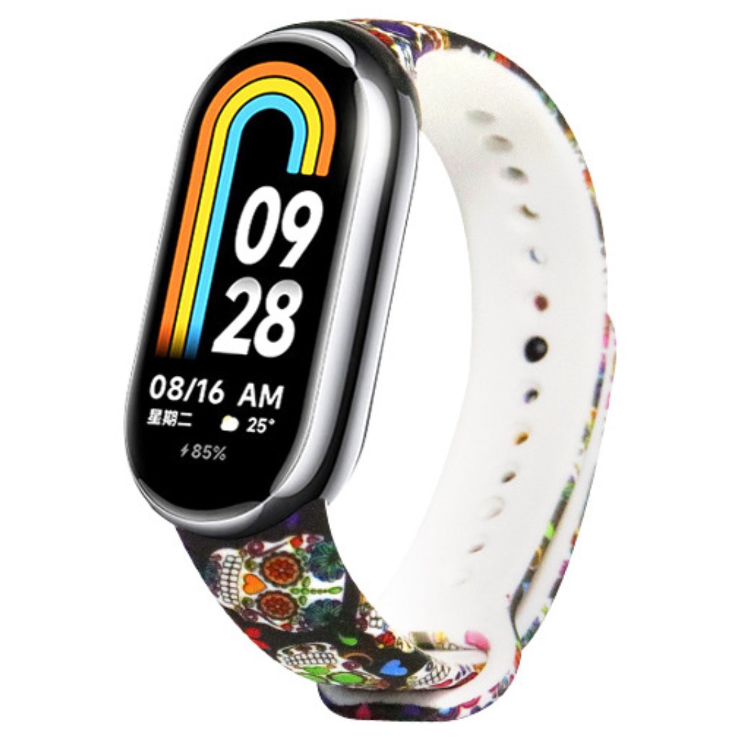 Силіконовий ремінець з малюнком Sculls Mexican MRK для фітнес браслета Xiaomi Mi Band 8 Mexican Sculls 2 Силіконовий ремінець з малюнком Sculls Mexican MRK для фітнес браслета Xiaomi Mi Band 8 Mexican Sculls 2