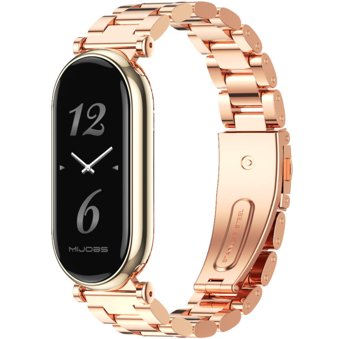Ремінець металевий Mi Jobs Plus з металевим кріпленням для Xiaomi Mi Smart Band 10/9/8 Rose Gold