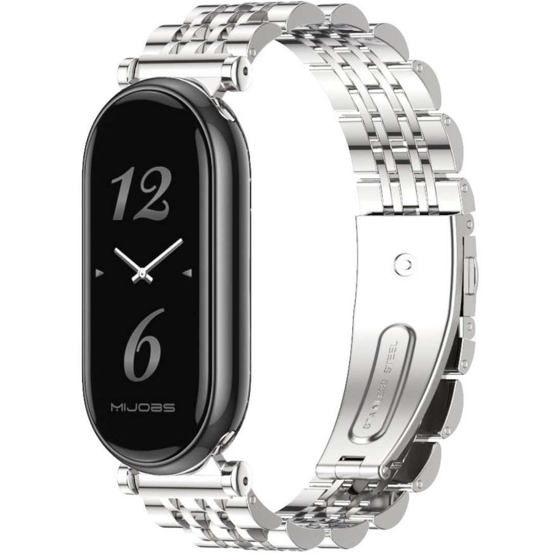 Ремінець металевий Mi Jobs Seven Pearls з металевим кріпленням для Xiaomi Mi Smart Band 9/8 Silver