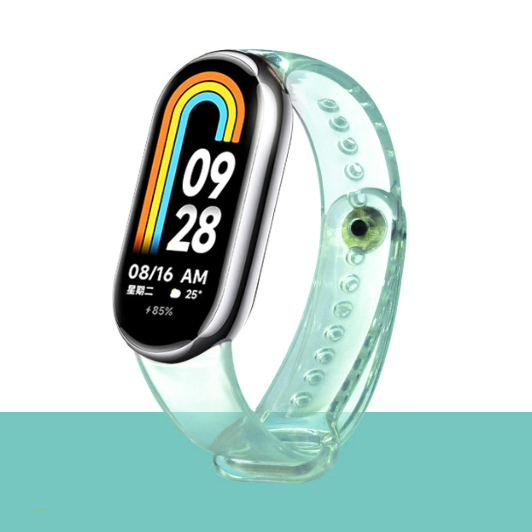 Ремінець силіконовий MRK для фітнес браслета Xiaomi Mi Band 8/9 Хамелеон Аквамарин
