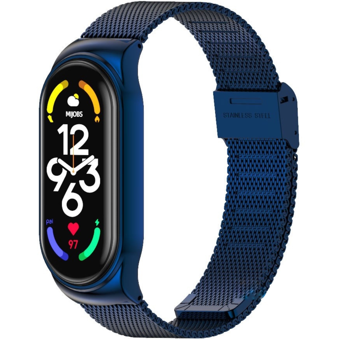 Ремінець металевий MiJobs Milanese Loop Classic clasp для фітнес браслета Xiaomi Mi Band 7 Deep Blue – фото, відгуки, характеристики в інтернет-магазині MoreKitov від продавця: MRK МРК| Купити в Україні: Києві, Харкові, Львові