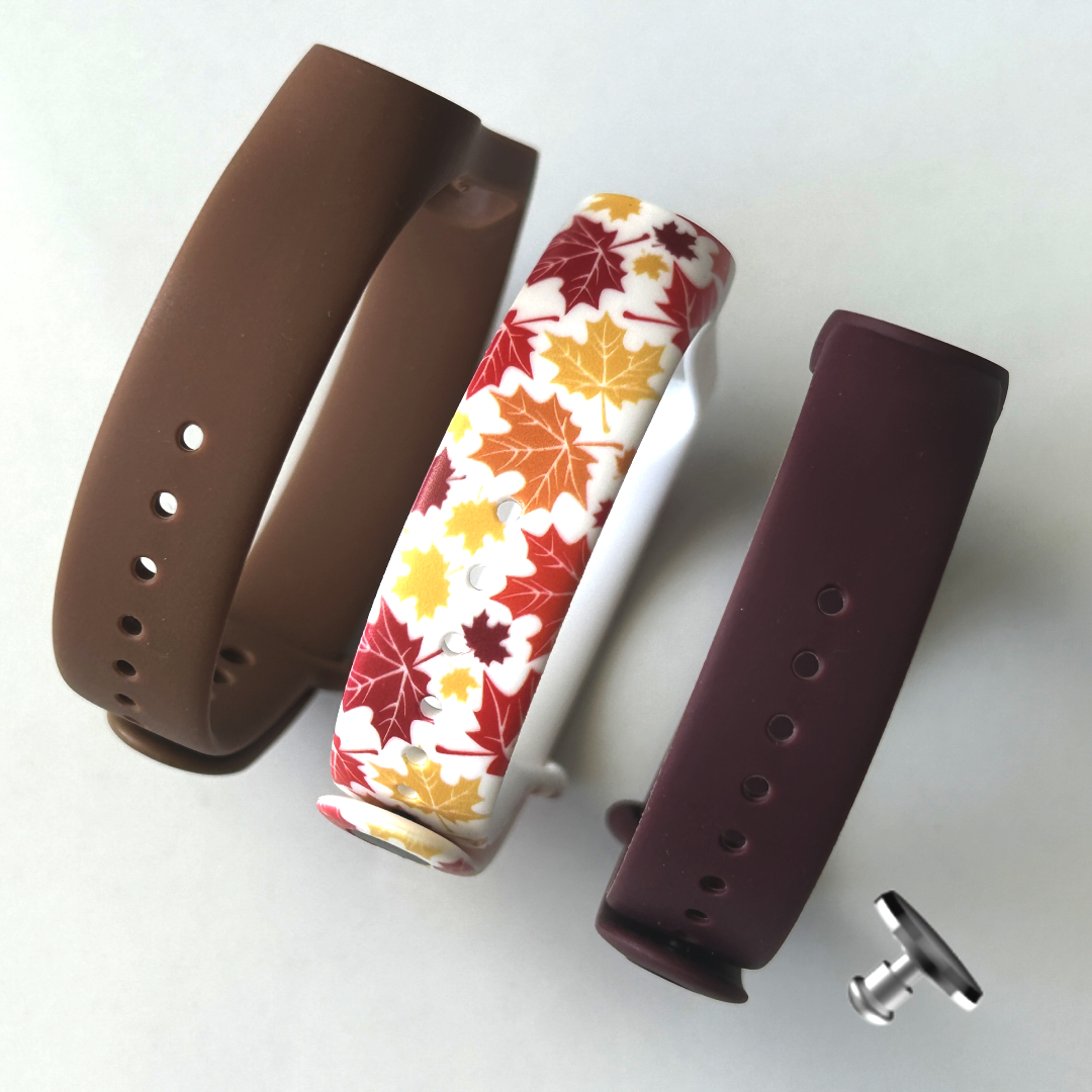 Комплект силіконових ремінців Warm Autumn для фітнес браслета Xiaomi Mi Band 5/6/7 з металевою кнопкою (три ремінці) – фото, відгуки, характеристики в інтернет-магазині MoreKitov від продавця: MRK МРК| Купити в Україні: Києві, Харкові, Львові