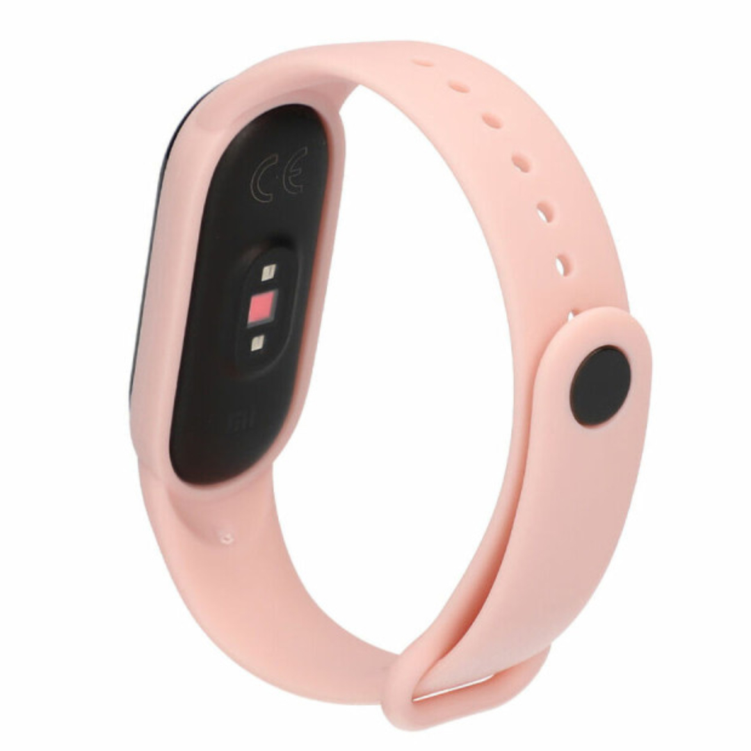 Силіконовий ремінець MRK для фітнесу браслета Xiaomi Mi Band 4/3 Світло-рожевий (17) з металевою кнопкою 2 Силіконовий ремінець MRK для фітнесу браслета Xiaomi Mi Band 4/3 Світло-рожевий (17) з металевою кнопкою 2