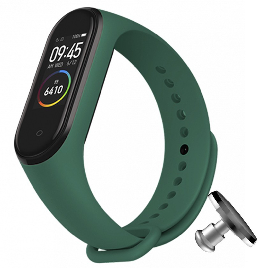 Силіконовий ремінець MRK для фітнес браслета Xiaomi Mi Band 4/3 Темно-зелений з металевою кнопкою – фото, відгуки, характеристики в інтернет-магазині MoreKitov від продавця: MRK МРК| Купити в Україні: Києві, Харкові, Львові