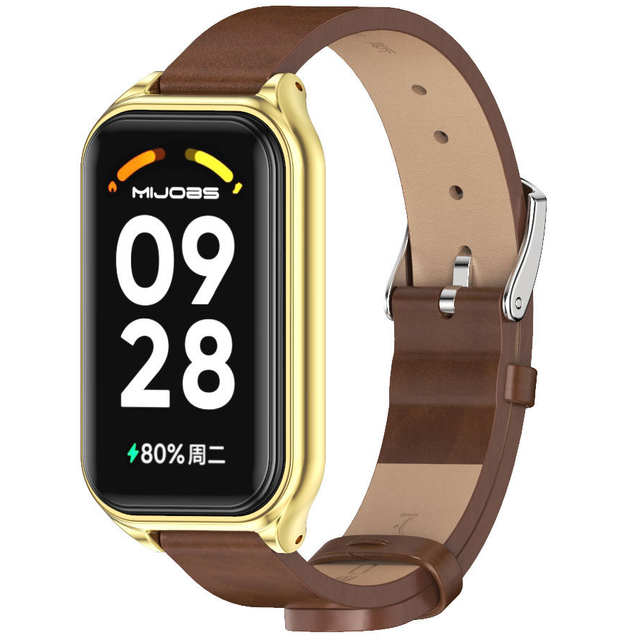 Шкіряний ремінець Mi Jobs з металевою капсулою для Mi Smart Band 8 Active/ Redmi Smart Band 2 коричневий + Gold – фото, відгуки, характеристики в інтернет-магазині MoreKitov від продавця: MRK МРК| Купити в Україні: Києві, Харкові, Львові