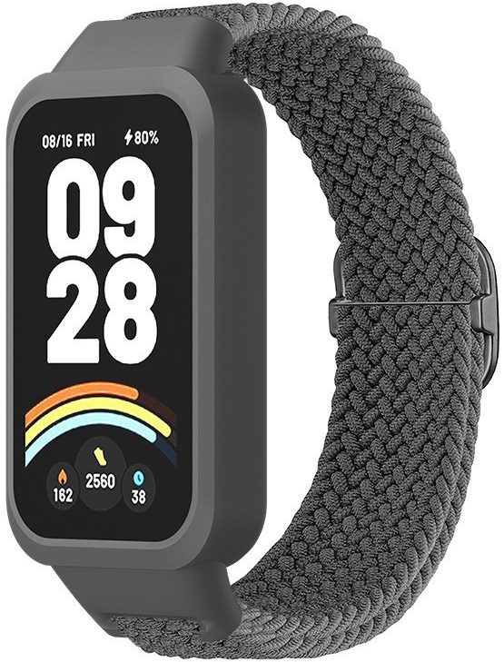 Тканинний ремінець MRK Braided Loop для фітнес браслета Mi Smart Band 9 Active з металевим регулятором довжини Charcoal Gray