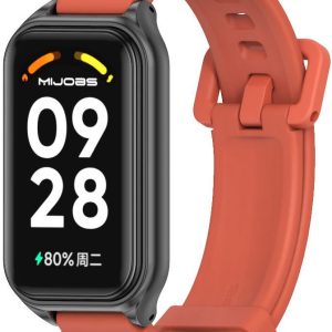 Ремінець силіконовий Mi Jobs Simple Premium Comfort із металевою капсулою для фітнес браслета Mi Smart Band 8 Active/ Redmi Smart Band 2 Flame and Black – фото, відгуки, характеристики в інтернет-магазині MoreKitov від продавця: MRK МРК| Купити в Україні: Києві, Харкові, Львові