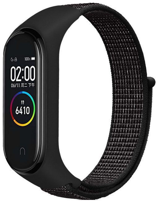 Ремінець нейлоновий MRK для фітнес браслета Xiaomi Mi Band 7/6/5/4/3 Melange Чорний