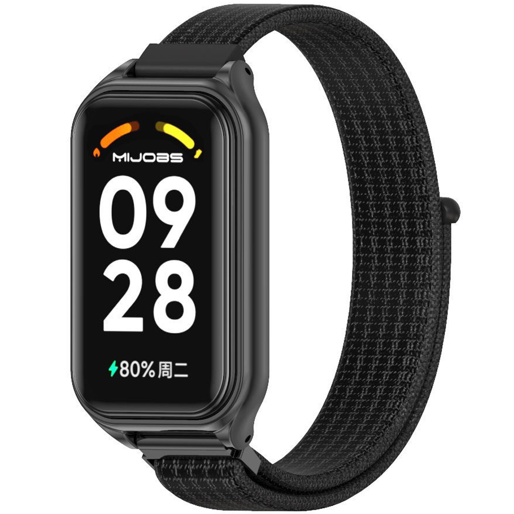 Тканинний ремінець Mi Jobs Nylon для фітнес браслета Mi Smart Band 9 Active Silver з металевим корпусом Black – фото, відгуки, характеристики в інтернет-магазині MoreKitov від продавця: MRK МРК| Купити в Україні: Києві, Харкові, Львові