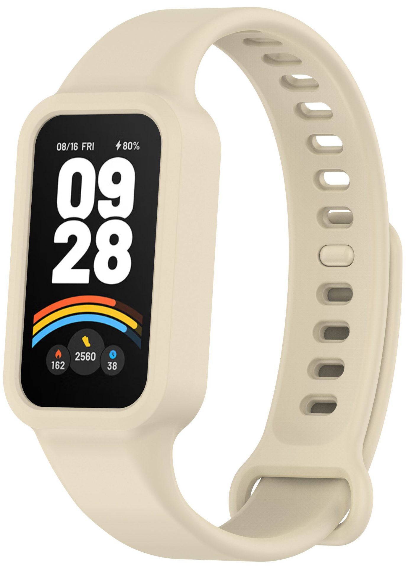Ремінець силіконовий MRK для фітнес браслета Mi Smart Band 9 Active Light Beige