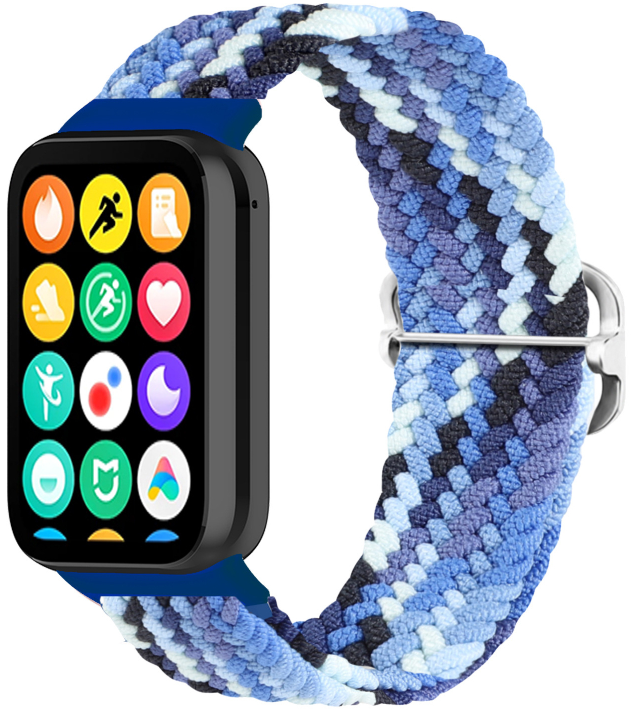 Тканинний ремінець MRK Braided Loop для фітнес браслета Mi Smart Band 8 Pro/9Pro/ Xiaomi Redmi Watch 4/5 з металевим регулятором довжини Blue Melange