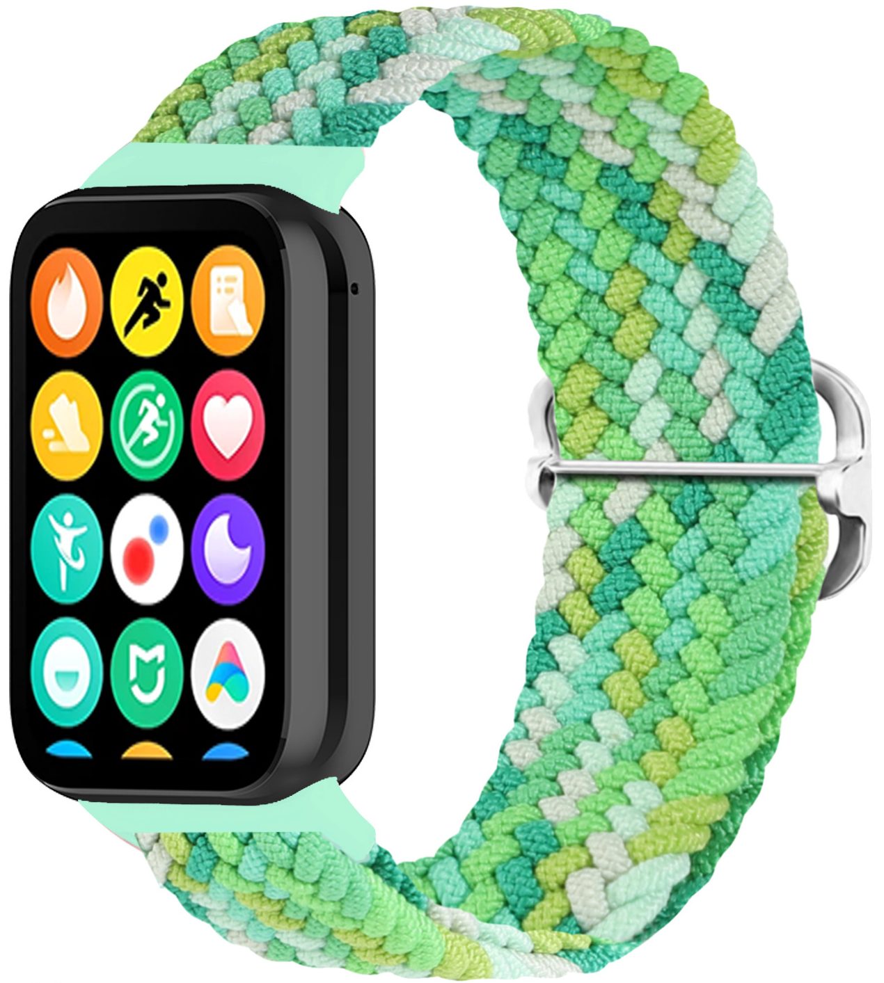 Тканинний ремінець MRK Braided Loop для фітнес браслета Mi Smart Band 8 Pro/9Pro/ Xiaomi Redmi Watch 4/5 з металевим регулятором довжини Green Melange