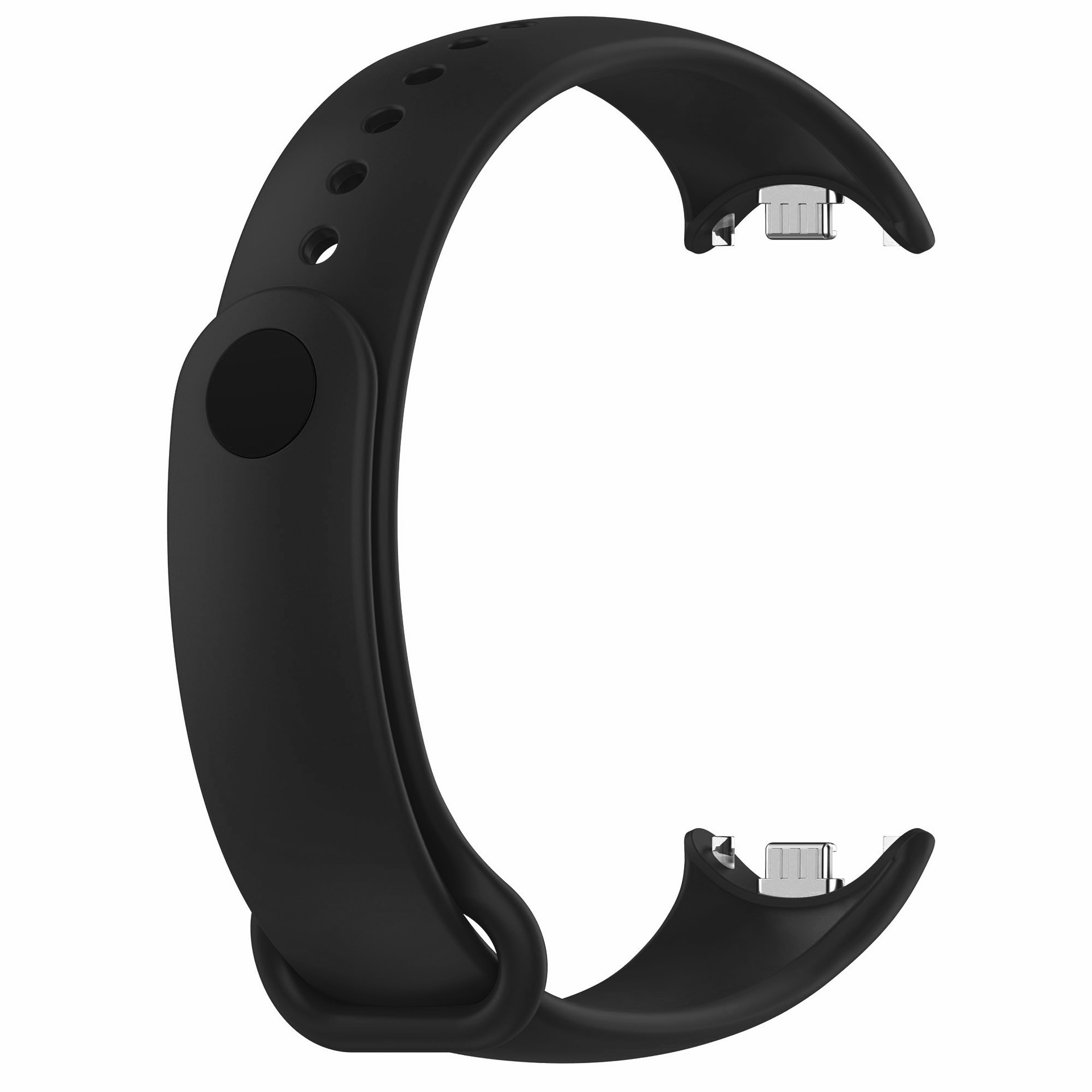 Силіконовий ремінець Original Design MiJobs для фітнес браслета Xiaomi Mi Band 8/9/10 Чорний з металевим кріпленням 2 Силіконовий ремінець Original Design MiJobs для фітнес браслета Xiaomi Mi Band 8/9/10 Чорний з металевим кріпленням 2
