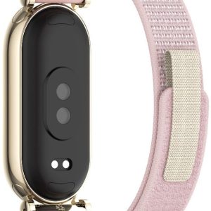 Ремінець тканинний Mi Jobs GT4 Trail для Xiaomi Mi Band 8/9/10 з металевим кріпленням та застібкою на липучці Trail Light Pink and Antique Gold