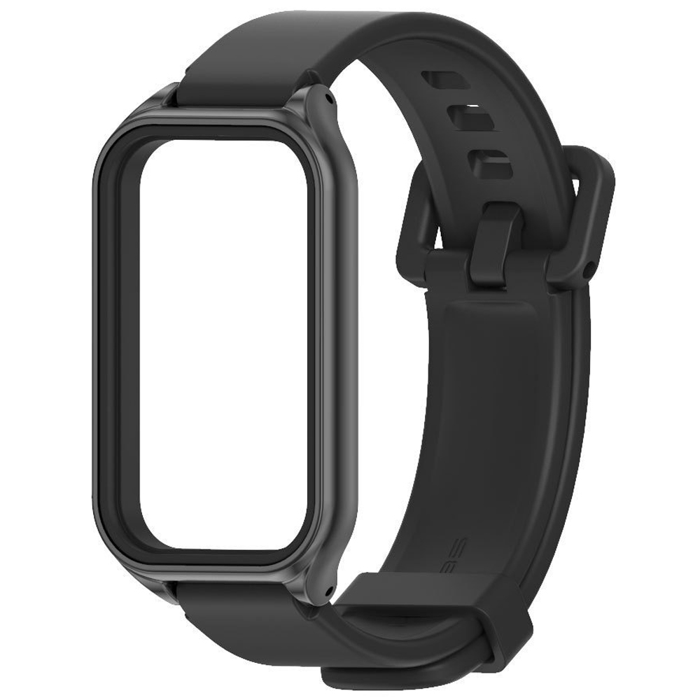 Силіконовий ремінець Mi Jobs Simple Premium Comfort для фітнес браслета Mi Smart Band 9 Active Silver з металевим корпусом Black – фото, відгуки, характеристики в інтернет-магазині MoreKitov від продавця: MRK МРК| Купити в Україні: Києві, Харкові, Львові