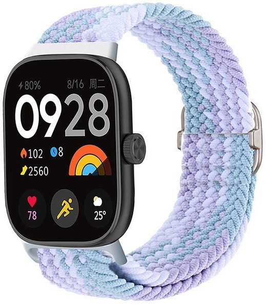 Тканинний ремінець MRK Braided Loop для фітнес браслета Mi Smart Band 8 Pro/9Pro/ Xiaomi Redmi Watch 4/5 з металевим регулятором довжини Light Purple