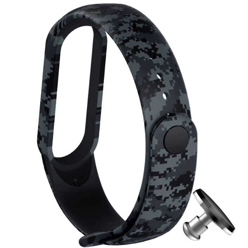 Силіконовий ремінець MRK для фітнесу браслета Xiaomi Mi Band 6/5 з малюнком Камуфляж чорний-сірий піксель з металевою кнопкою – фото, відгуки, характеристики в інтернет-магазині MoreKitov від продавця: MRK МРК| Купити в Україні: Києві, Харкові, Львові