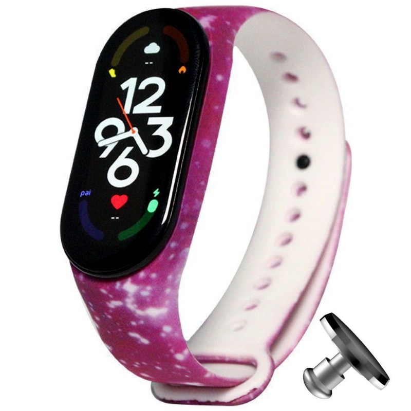 Силіконовий ремінець MRK для фітнесу браслета Xiaomi Mi Band 4/3 з малюнком Violet Galaxy з металевою кнопкою – фото, відгуки, характеристики в інтернет-магазині MoreKitov від продавця: MRK МРК| Купити в Україні: Києві, Харкові, Львові