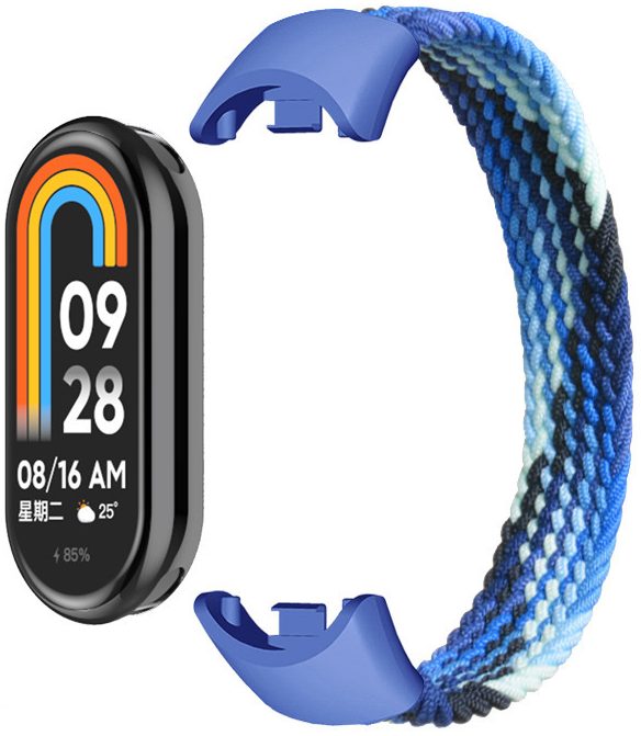 Тканинний ремінець Braided Mono Loop MRK для фітнес браслета Xiaomi Mi Band 8/9/10, розмір (L) 170mm Blue Melange