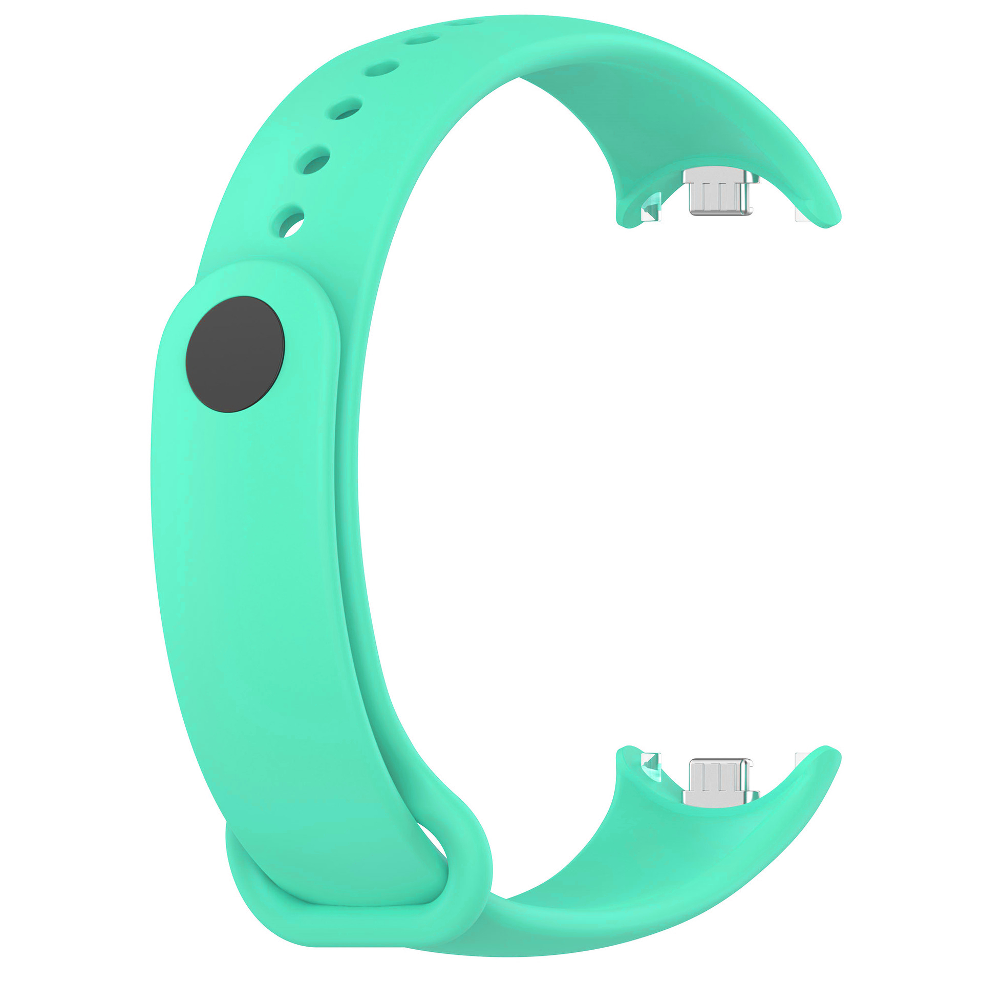 Силіконовий ремінець Original Design MiJobs для фітнес браслета Xiaomi Mi Band 8/9/10 з металевим кріпленням Turquoise
