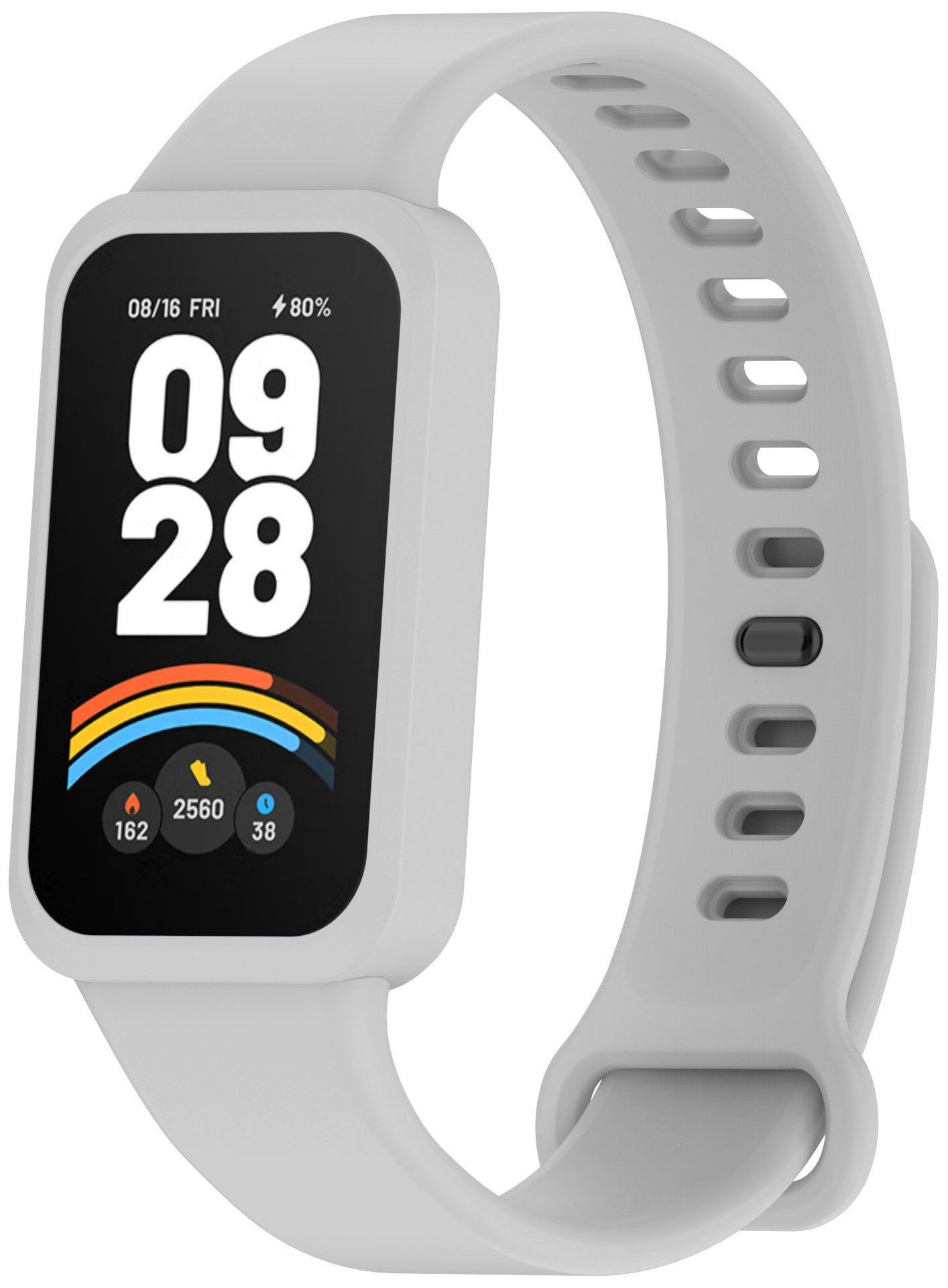 Ремінець силіконовий MRK для фітнес браслета Mi Smart Band 9 Active Light Gray