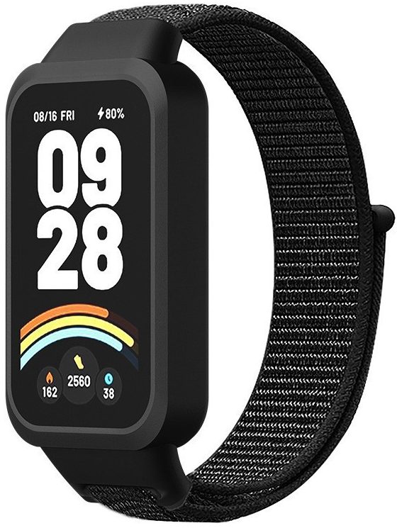 Ремінець тканинний Nylon MRK для фітнес браслета Mi Smart Band 9 Active Black