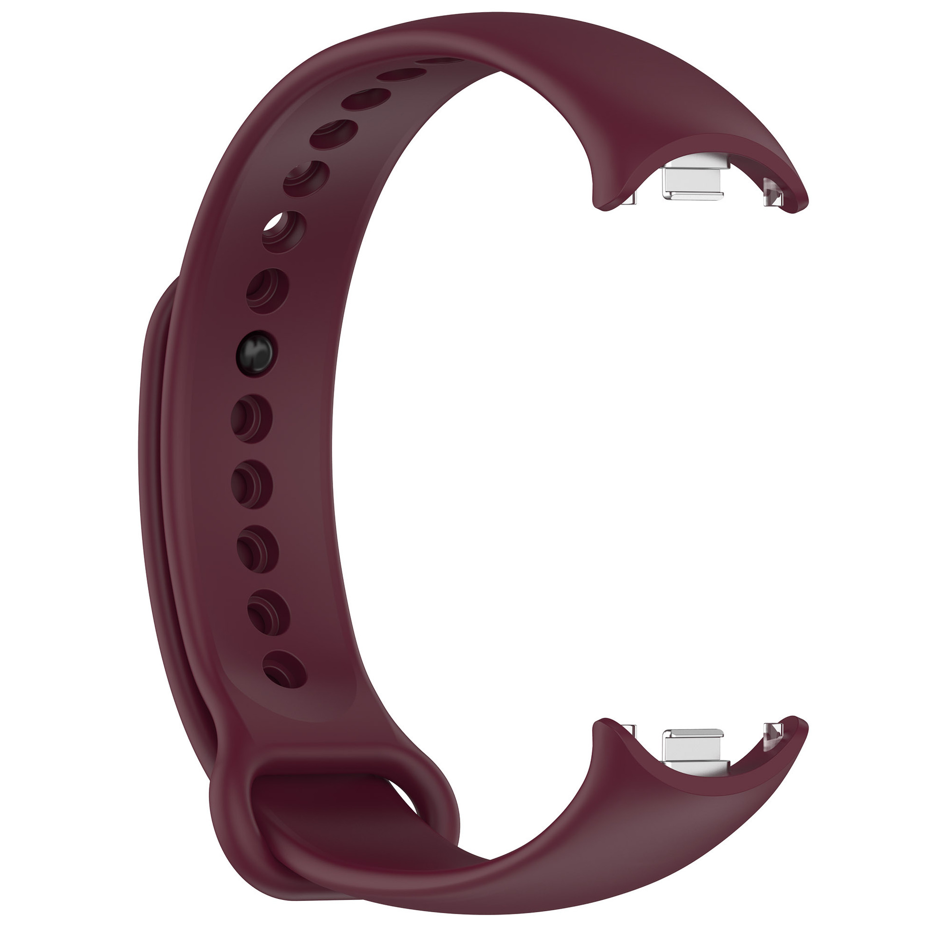 Силіконовий ремінець Original Design MiJobs для фітнес браслета Xiaomi Mi Band 8/9/10 Marsala (12) з металевим кріпленням