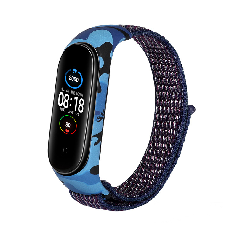 Ремінець нейлоновий MRK для фітнес браслета Xiaomi Mi Band 6/5/4/3 камуфляж синій – фото, відгуки, характеристики в інтернет-магазині MoreKitov від продавця: MRK МРК| Купити в Україні: Києві, Харкові, Львові