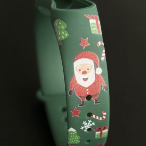 Силіконовий ремінець MRK Новорічний з малюнком Christmas Santa для Xiaomi Mi Band 5/6/7 з металевою кнопкою – фото, відгуки, характеристики в інтернет-магазині MoreKitov від продавця: MRK МРК| Купити в Україні: Києві, Харкові, Львові