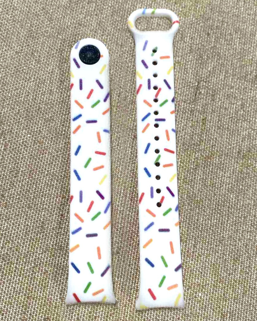 Ремінець силіконовий MRK для фітнес-трекера Xiaomi Mi Band 8/9 White Sparcle