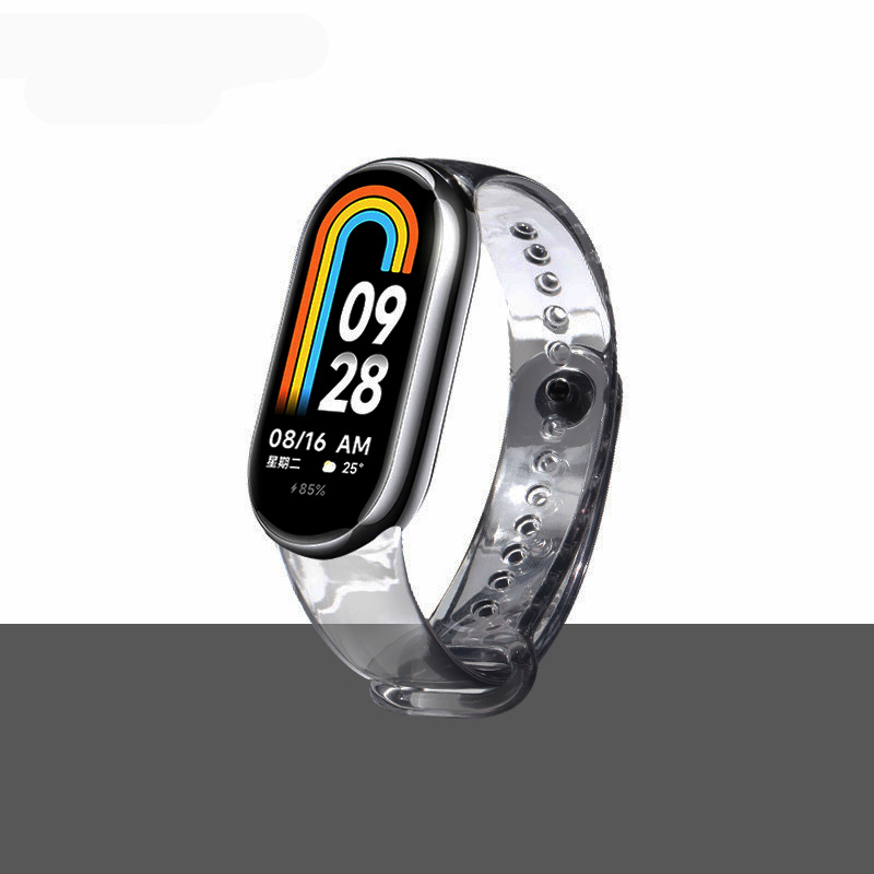 Ремінець силіконовий MRK для фітнес браслета Xiaomi Mi Band 8/9/10 Хамелеон Чорний