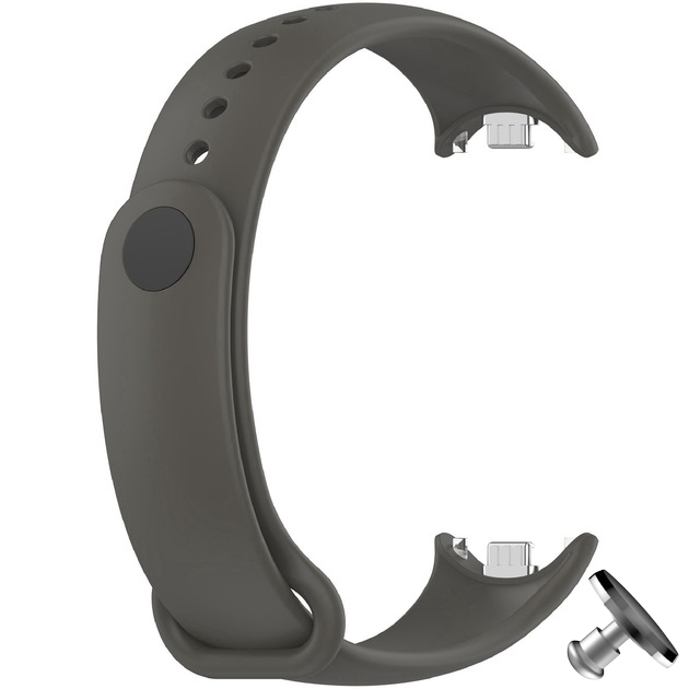 Силіконовий ремінець Original Design MiJobs для фітнес браслета Xiaomi Mi Band 8/9 Space Gray (темно-сірий - 24) з металевим кріпленням + металева кнопка