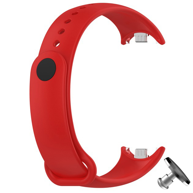 Силіконовий ремінець Original Design MiJobs для фітнес браслета Xiaomi Mi Band 8/9 з металевим кріпленням Dark Red + металева кнопка