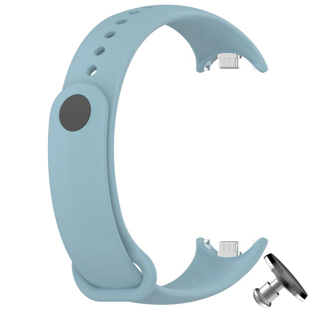 Силіконовий ремінець Original Design MiJobs для фітнес браслета Xiaomi Mi Band 8/9 з металевим кріпленням Powder + металева кнопка