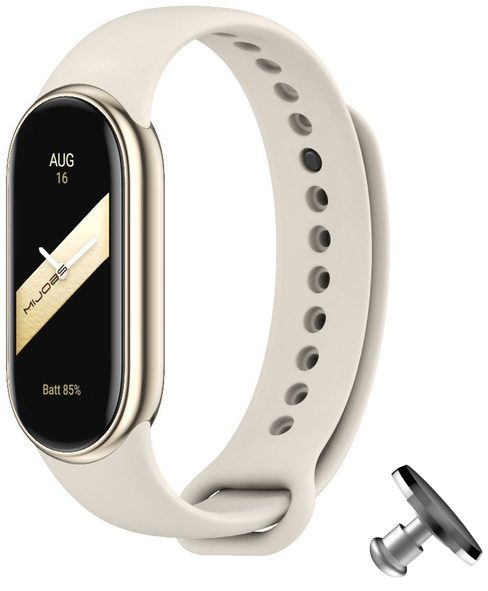 Силіконовий ремінець Original Design MiJobs для фітнес браслета Xiaomi Mi Band 8/9/10 Milk з металевим кріпленням + металева кнопка