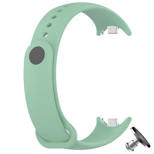 Силіконовий ремінець Original Design MiJobs для фітнесу браслета Xiaomi Mi Band 8/9 М'ятний (39) з металевим кріпленням + металева кнопка