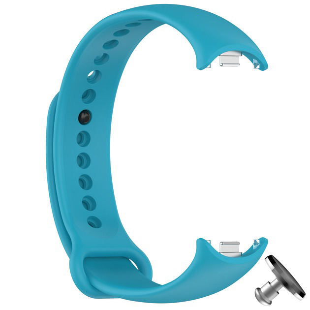 Силіконовий ремінець Original Design MiJobs для фітнесу браслета Xiaomi Mi Band 8/9 Sky Blue (32) з металевим кріпленням + металева кнопка