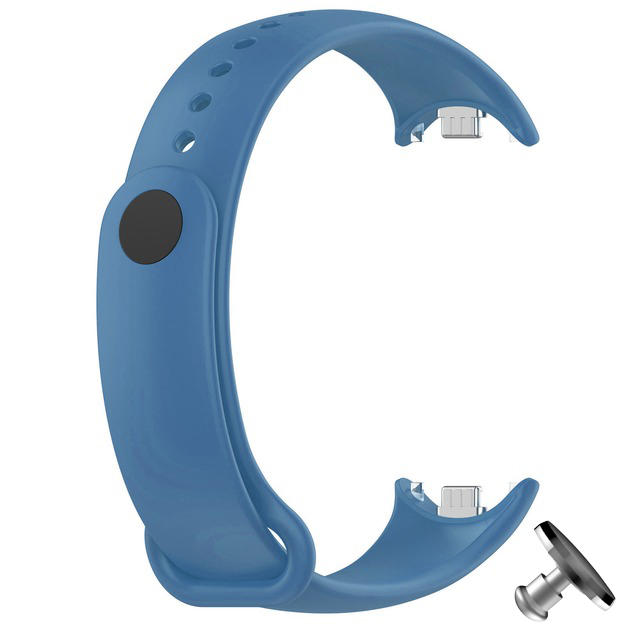 Силіконовий ремінець Original Design MiJobs для фітнес браслета Xiaomi Mi Band 8 Midnight Blue з металевим кріпленням + металева кнопка