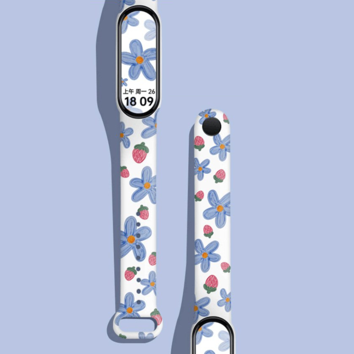 Силіконовий ремінець для фітнес браслета Xiaomi Mi Band 5/6/7 Strawberry Flowers – фото, відгуки, характеристики в інтернет-магазині MoreKitov від продавця: MRK МРК| Купити в Україні: Києві, Харкові, Львові