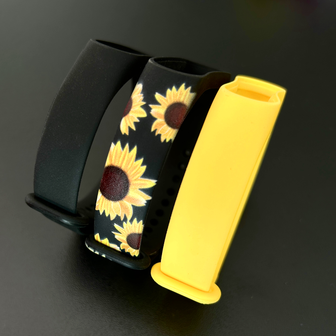 Комплект силіконових ремінців MRK для фітнес браслета Xiaomi Mi Band 5/6/7 Sunflower black and yellow – фото, відгуки, характеристики в інтернет-магазині MoreKitov від продавця: MRK МРК| Купити в Україні: Києві, Харкові, Львові Комплект силіконових ремінців MRK для фітнес браслета Xiaomi Mi Band 5/6/7 Sunflower black and yellow – фото, відгуки, характеристики в інтернет-магазині MoreKitov від продавця: MRK МРК| Купити в Україні: Києві, Харкові, Львові