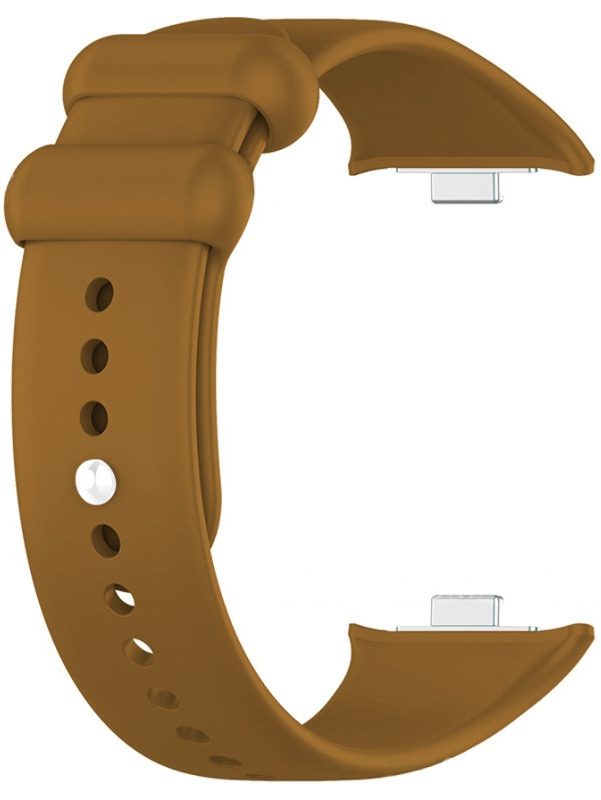 Ремінець силіконовий MRK для Mi Band 8 Pro/Xiaomi Redmi Watch 4 з металевим кріпленням та металевою кнопкою Brown