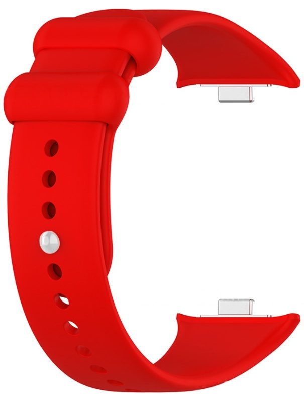 Ремінець силіконовий MRK для Mi Band 8 Pro/Xiaomi Redmi Watch 4 з металевим кріпленням та металевою кнопкою Red