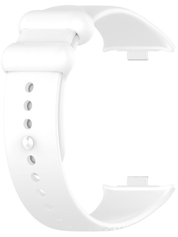 Ремінець силіконовий MRK для Mi Band 8 Pro/Xiaomi Redmi Watch 4 з металевим кріпленням та металевою кнопкою White