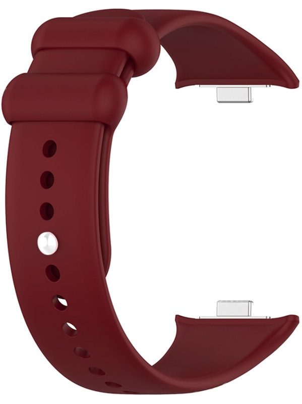 Ремінець силіконовий MRK для Mi Band 8 Pro/Xiaomi Redmi Watch 4 з металевим кріпленням та металевою кнопкою Marsala