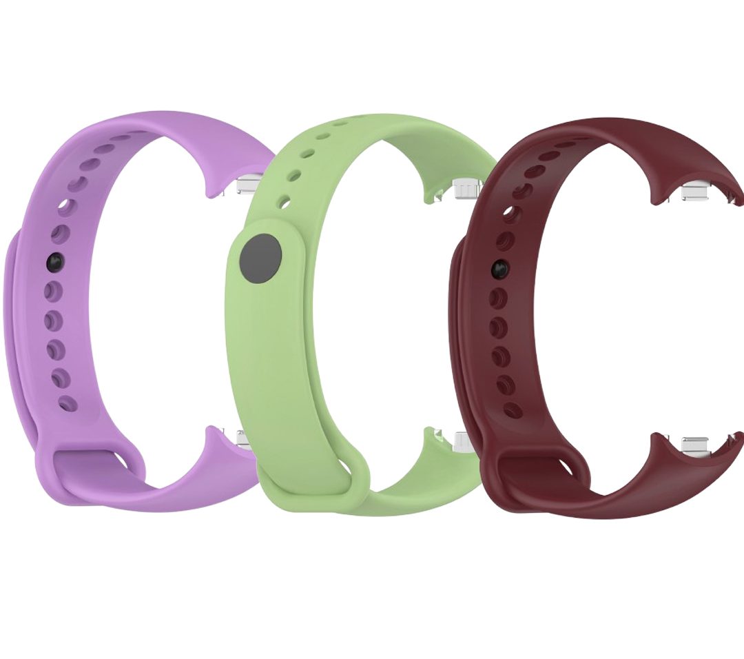 Комплект силіконових ремінців з металевим кріпленням Mi Jobs для Xiaomi Mi Band 8/9 (три ремінці)
